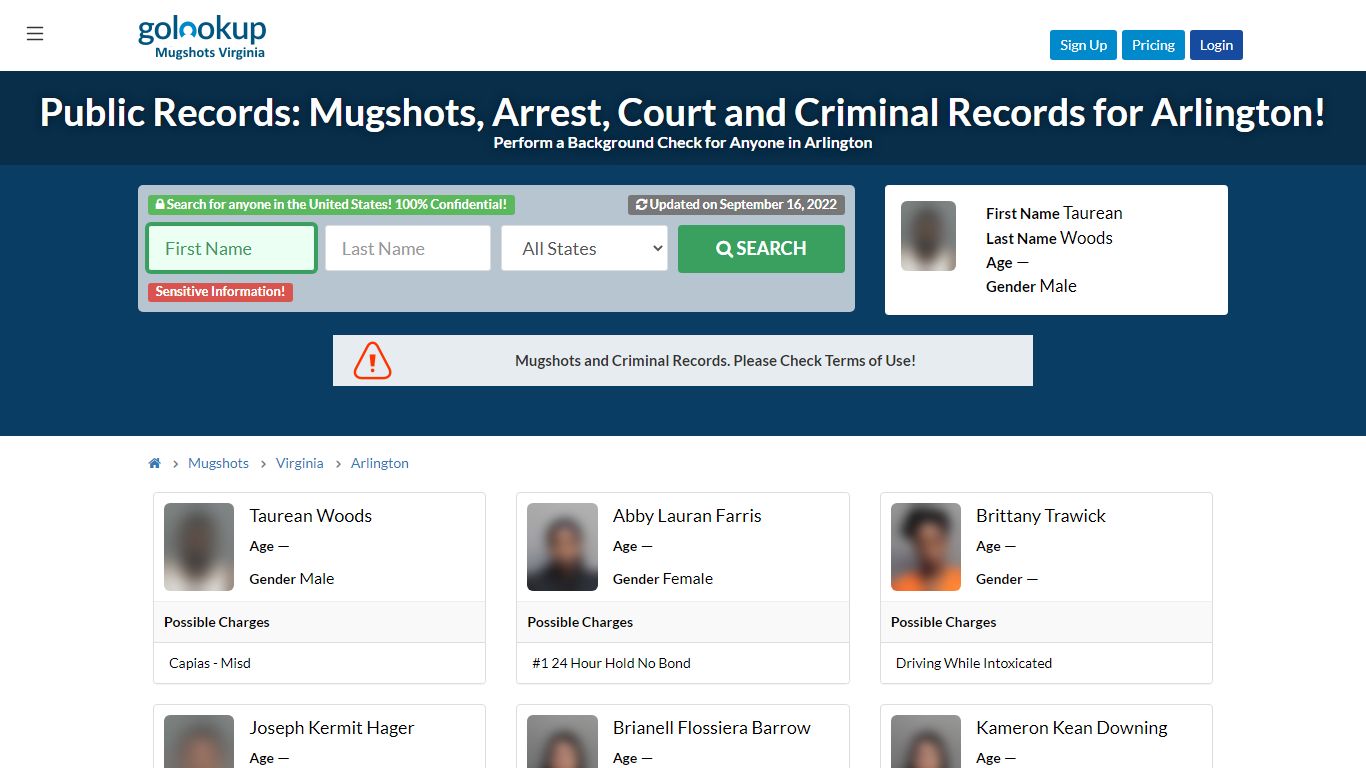 Mugshots Arlington, Arrest Records Arlington - GoLookUp